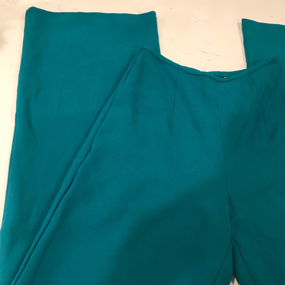 Black Halo Wide Leg Pants Turquoise Blue Sz 2 - Picture 2 of 8